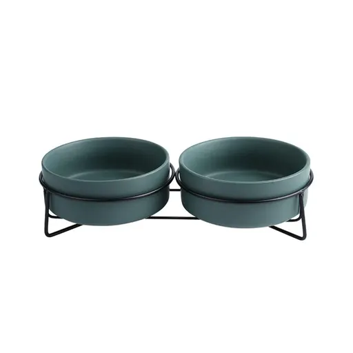 Ceramic Pet Bowl Cat Food Bowl Dog Bowl Drinking Bowl Pet Water Food Dish - Green
