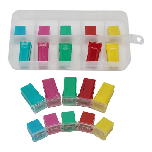 10 Pack Car Fuse Assortment Kit 20A 30A 40A 50A 60A Square Mini Fuses For Auto Van Truck
