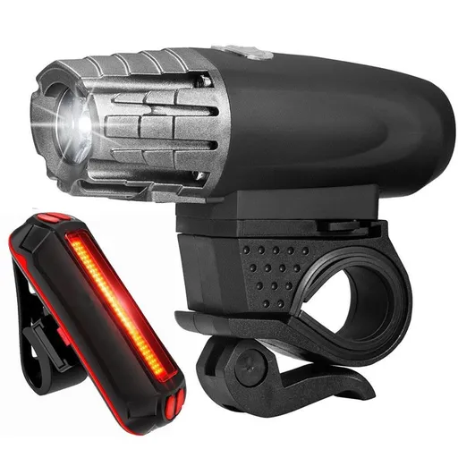 （3-piece set）Bike Lights suit, USB Rechargeable LED Bicycle Torch Light Set, Front Headlight with Quick Release, Super Bright, Waterproof