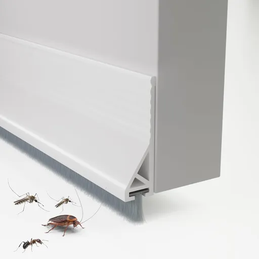 Adjustable Door Draft Stopper Self-Adhesive Weatherstrip Windproof 39 Inch White 1 Piece