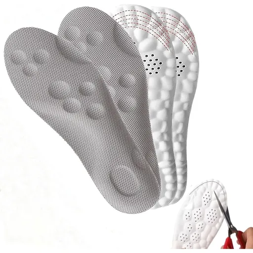 2PCS 4D Insole for Men Women, Memory Foam Cloud Insoles Super Soft with Shock Absorption, Relieve Foot Pain, Trim to Fit All Shoe Types