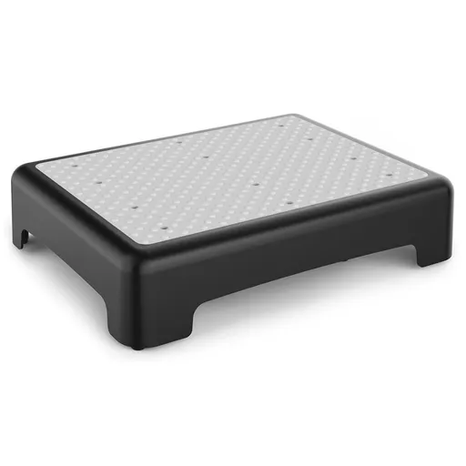 Portable Outdoor Half Step Stool Non-Slip Mobility Aid Large Platform 50x40cm for Elderly Home Car & Bath Use Black Base with White Top Mat
