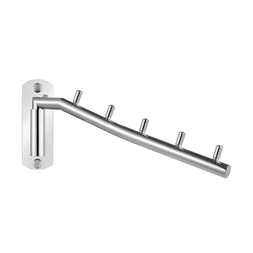 Folding Clothes Hanger Rack, Stainless Steel Swing Arm Hook Holder, Clothing Hanging System Drying Closet Storage Organizer