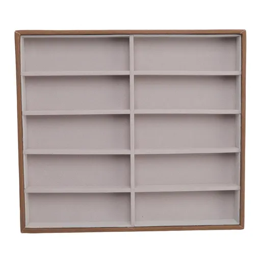 Sunglasses Display Tray PU Wood Grain Sunglasses Storage Case for Home Glasses Store 10 Grids