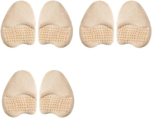 Metatarsal Pads for Women, 2026 Upgraded Ball of Foot Chions, Shoe Inserts with Non-Slip Design, One Size Fits All Breathable Comfort Insoles for High Heels, Sneakers, Sandals (Khaki, 3 Pairs)
