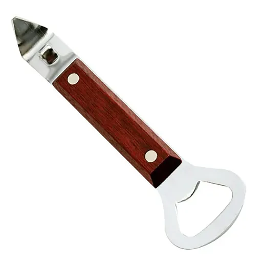 1 Pack Can Punch Bottle Opener, heavy duty stainless steel 2 in 1 manual opener for kitchen and bar use, Beige, 6.1 x 1.57 inches