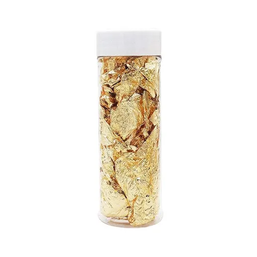 Gold Leaf Flakes,2 Grams Metallic Foil Flakes for Painting Arts, Crafts Nails,DIYs(Gold) flakes are not easy to fade and oxidize