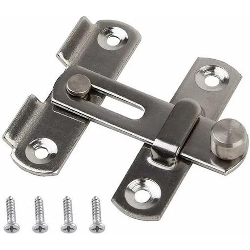 Door Latch Sliding Lock, Stainless Steel Door Lock With Screws Security Door Latches For Window, Garden And Door