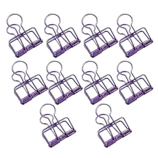 Solid Color Hollow Out Swallowtail Metal Binder Bookmark Clips Office Supplies - Purple