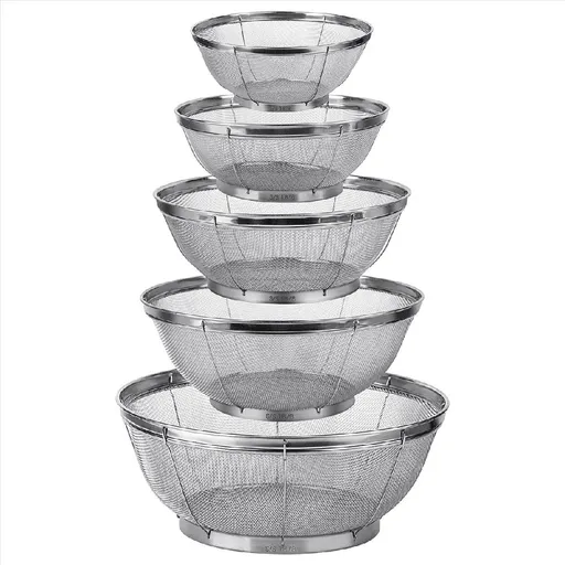 5 Pack Strainers for Kitchen, Colander, Fine Mesh Strainer for Pasta