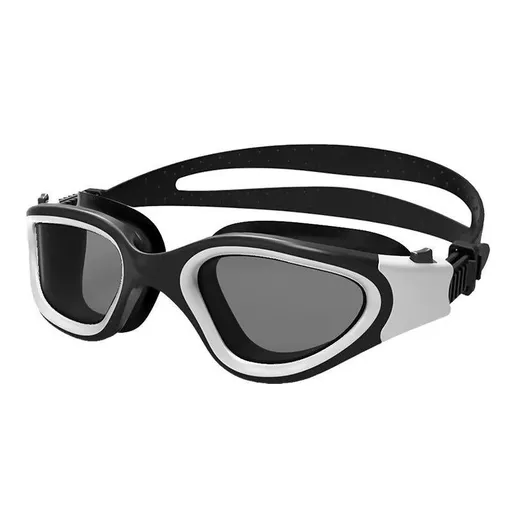 Swimming Goggles Large Frame Anti-Fog UV Protection Silicone Waterproof Swim Glasses Mirrored Lens White