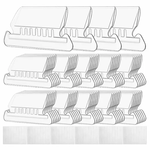 50 Pcs File Folder Tabs, Hanging File Folder Labels Tabs and Inserts for Hanging Folders, Insertable Plastic Tabs Hanging Folder Tabs for Hanging Folders