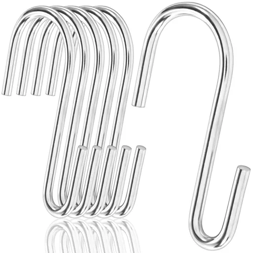 30 Pack Small S Hooks for Hanging Spoons Pots Utensils Kitchenware, Apply Bathroom Bedroom Office Tool Room, (Silver, 2.4 Inch)