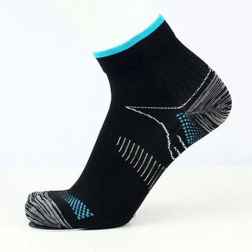 L XL Ankle Compression Socks for Foot Support and Daily Comfort Unisex - Black-Blue
