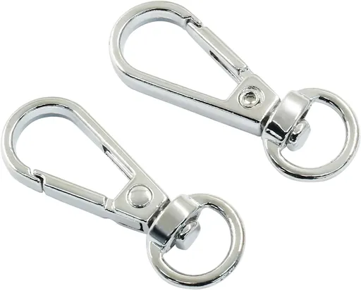 4 Pcs Swivel Snap Hooks with Key Rings, Double Opening Metal Swivel Clasps Lanyard Snap Hooks Lobster Claw Clasps Keychain Hooks for Key Jewelry DIY Crafts, Silver