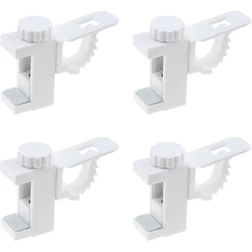 4 pcs Curtain Holder Clip Bracket, Adjustable Crossbar Curtain ROd Towel Storage Hook