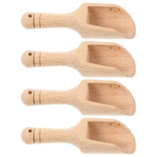 Canister Scoops for Kitchen Use Wood 4Pcs