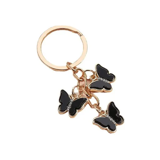 2pcs Butterfly Keychain Pendant Aluminium Alloy Car Hanging Key Ring Decorative Purse Bag Backpack Key Chain Holder Bag Charm