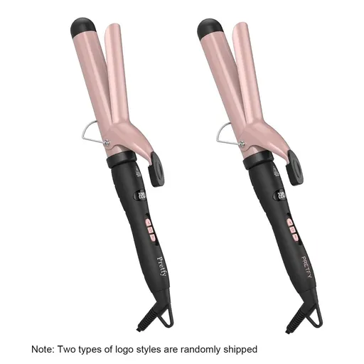 Portable Hair Curler Tube Pretfy 1.25inch Hair Curling Iron Hair Curler Temperature Adjustable LCD Temp Display Hair Styling Tool Anti-scald Auto Shut-Off
