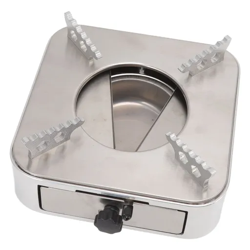 Alcohol Stove Stainless Steel Silver One Piece Design Drawer Structure Spirit Burner for Home Hiking