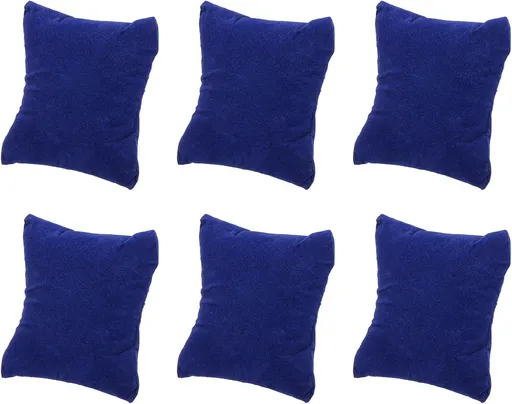 6Pcs Bracelet Watch Pillow, 3.54" x 3.15" Flannelette Jewelry Display Pillows for Bangle Cushions Display Storage, Blue