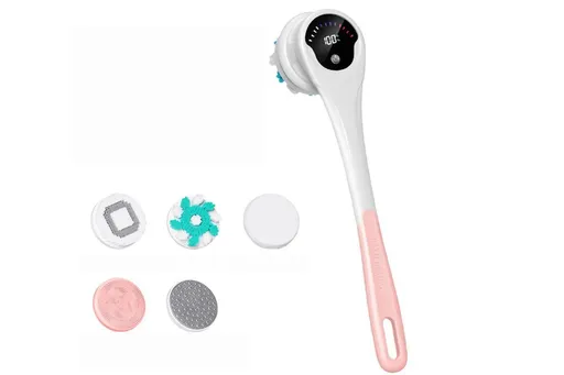Electric Back Scrubber Body Brush Exfoliating Bath Brush for Shower - Pink