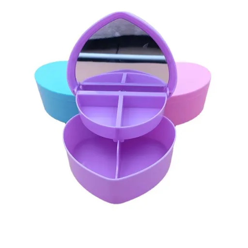 3 pcs Heart Shape Jewelry Box,Small Trinket Storage Organizer Box,Wedding Box Keepsake Box Portable Organizer Boxes