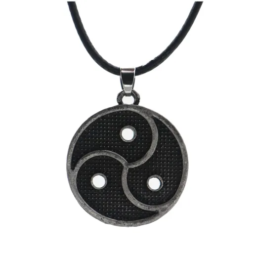House Of Dasein Bdsm Pendant Necklace Triskelion Emblem Symbolic Jewellery - Antique Silver Plated