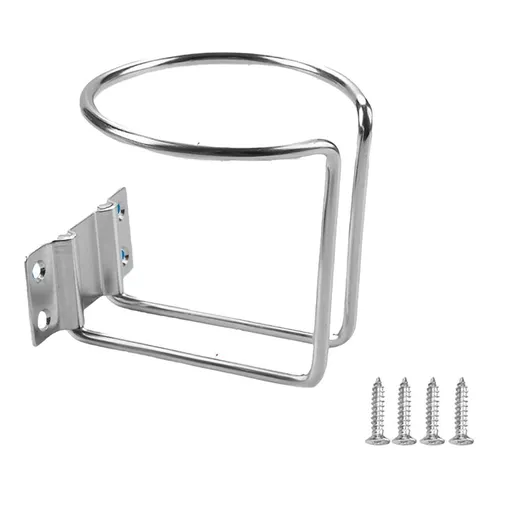 Stainless Steel Boat Cup Holder - Universal Black Coated Drink Holder for Boat, Yacht, Truck, RV, Tractor & Outdoor Swing - Fits Most Beverage Cans & Bottles