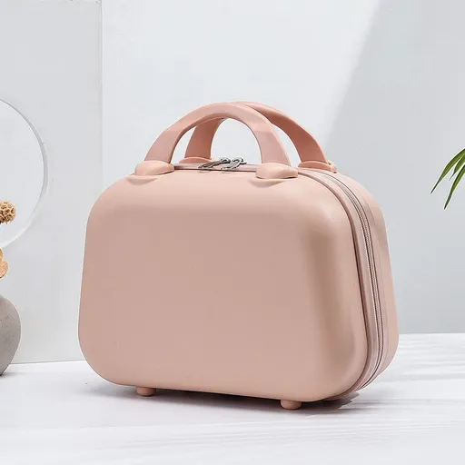 Pink 14 inches Handheld Makeup Organizer - Compact and Portable Cosmetic Storage Case with Multiple Color Options