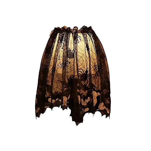 2pcs Halloween Decoration Spider Web Table Lampshade Door Curtain For Party Decor