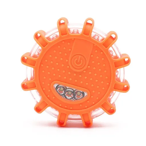 USB Rechargeable LED Road Flares Emergency Lights-Roadside Warning Car Safety Beacon Flashing Disc Flare Kit