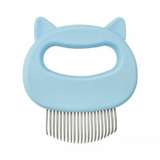 Pet Grooming Massage Comb Cat Dog Hair Removal Brush Detangler Massager Tool - Blue