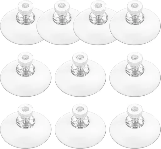 10 suction cups with M4 screws, 41 mm plastic suction cups, suction cups for windows, transparent suction cups, suction cups with 10 serrated nuts for mirrored glass wall doors and craft projects.