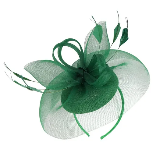Fascinator Hats for Women Tea Party Headband Headwear Wedding Cocktail Halloween Accessory - -green