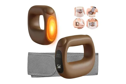Deep Tissue Percussion Muscle Massage with Heat Adjustable Intensity and Speed Pain Relief - Brown