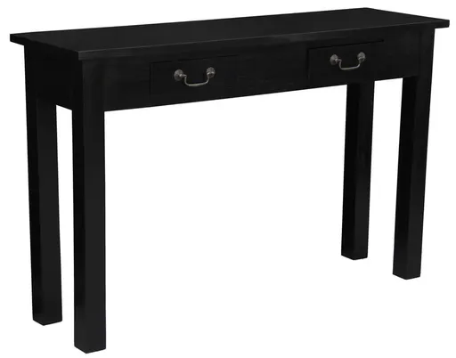 Sofa Table 2 Drawer Straight Leg 120cm Black
