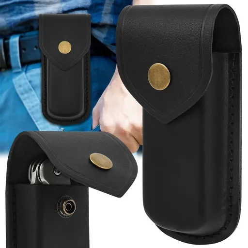 Leather Knife Sheath for , Universal 5.5" Knife Holster for Belt Carry, Heavy Duty Split Leather Multitool Sheath Only for EDC Camping