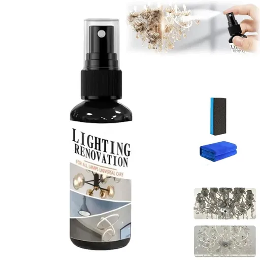 Rinse-Free Chandelier Cleaner Spray, Chandelier Cleaner Drip Dry Spray No Wipe, Streak-Free Formula, Safe for All Finishes, Home Cleaning Supplies