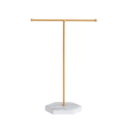 Jewelry Stand Display Necklace Holder T-Bar Plated Metal Tabletop Jewelry Organizer Tower for Show Jewelry Hanging