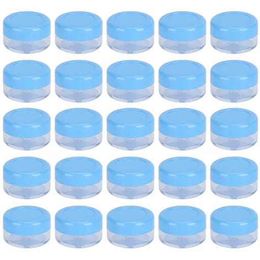 Empty Cream Container 25pcs Plastic Compact Round Small Cosmetic Jar for Travel