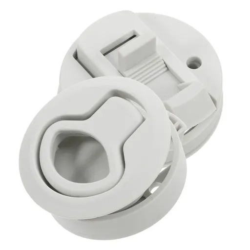 White Nylon and Stainless Steel Round Slam Latches with Flush Pull for Yacht Doors 1/4' Marine Hardware