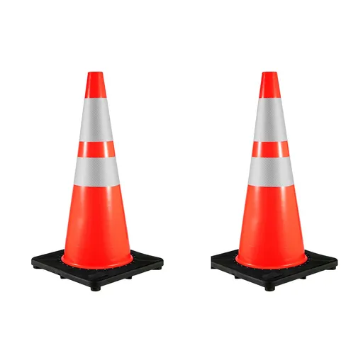 6Pack 36" Traffic Cones, Safety Road Parking Cone with Black Weighted Base, PVC Orange Traffic Safety Cones, Hazard Cones Reflective Collars for Construction Traffic Parking
