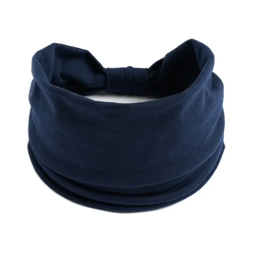 Wide Stretchy Headband for Adults Sports Hair Band for Yoga Running Fitness Workout - Navy Blue