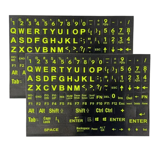 2 Pcs English Large Lettering Big Dark Yellow Keyboard Stickers Laptop Universal Keyboard Letter Stickers Lettering Replacement Keyboards Sticker for Computer Laptop Desktop