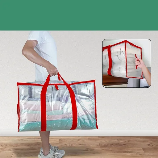 Heavy Duty Moving Bags, Large Clear Storage Bags With Zipper And Handles, Moving Boxes & Storage Bins Alternative, Packing Supplies, Moving Supplies For Dorm Room Essentials