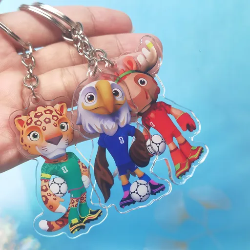 2026 FIFA World Cup USA Canada Mexico Mascots Acrylic Keychain Set of 3 - Clutch, Maple, Zayu