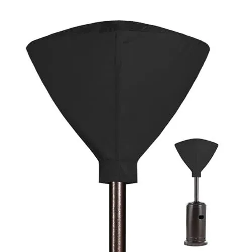 Patio Heater Head Cover, Outdoor Round 34"D Heater Cover, Black Waterproof Heater Top Cover for Standing Heat with Zipper and Storage Bag , Dustproof, UV-Resistant