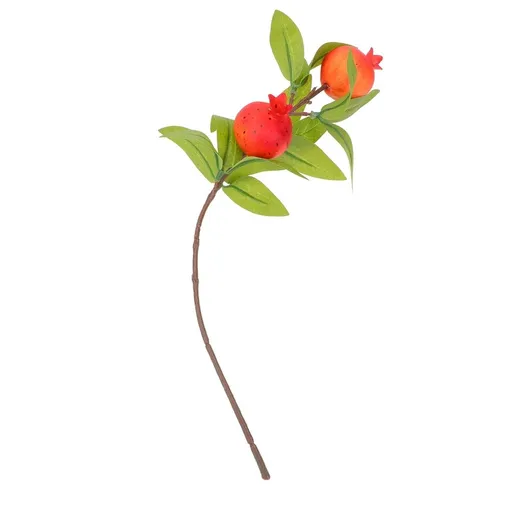 Red Plastic Pomegranate Stem Decorative Flower for Home and Event Decoration