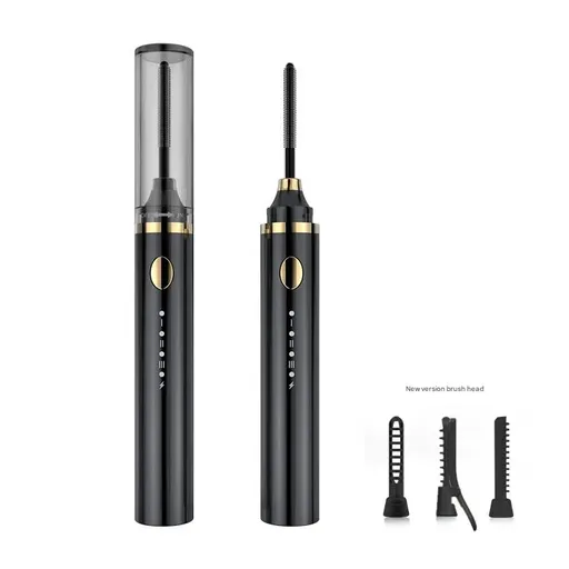 Rechargeable Heated Eyelash Curler Wand - 3 Temperature Gears, Type-C Charging, All-Day Curl(Black)